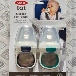 OXO Tot Silicone Self Feeder - 2pk - Navy/Teal